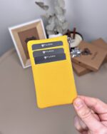 Hakiki Deri Kartlık – Slim , Fermuarlı,Sarı | 2126