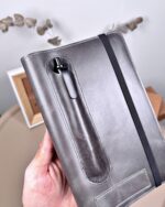 Hakiki Deri Ajanda - Kalem Yuvalı, İsme Özel, Gri | 2129