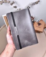 Hakiki Deri Ajanda - Kalem Yuvalı, İsme Özel, Gri | 2129