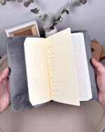 Hakiki Deri Ajanda - Kalem Yuvalı, İsme Özel, Gri | 2129