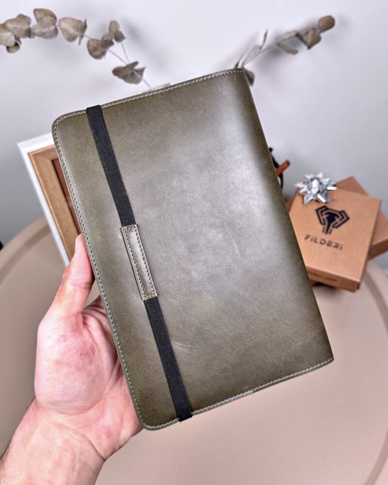 Hakiki Deri Ajanda - Kalem Yuvalı, İsme Özel, Yeşil | 2129