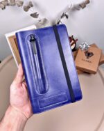 Hakiki Deri Ajanda - Kalem Yuvalı, İsme Özel, Lacivert | 2129