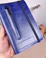 Hakiki Deri Ajanda - Kalem Yuvalı, İsme Özel, Lacivert | 2129