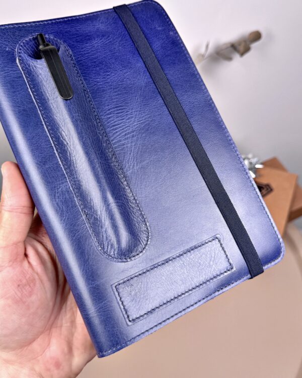 Hakiki Deri Ajanda - Kalem Yuvalı, İsme Özel, Lacivert | 2129