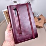 Hakiki Deri Ajanda - Kalem Yuvalı, İsme Özel, Bordo | 2129