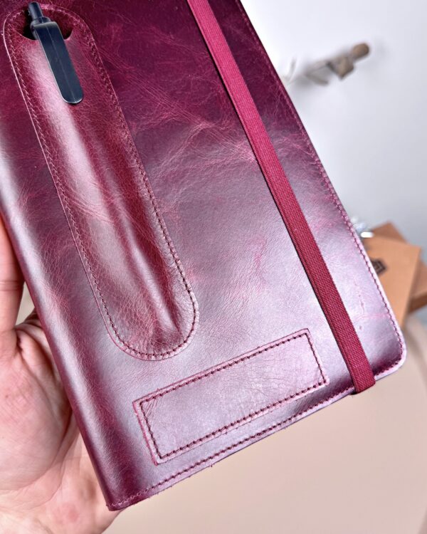 Hakiki Deri Ajanda - Kalem Yuvalı, İsme Özel, Bordo | 2129