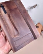 Hakiki Deri Ajanda - Kalem Yuvalı, İsme Özel, Kahve | 2129