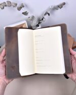 Hakiki Deri Ajanda - Kalem Yuvalı, İsme Özel, Kahve | 2129