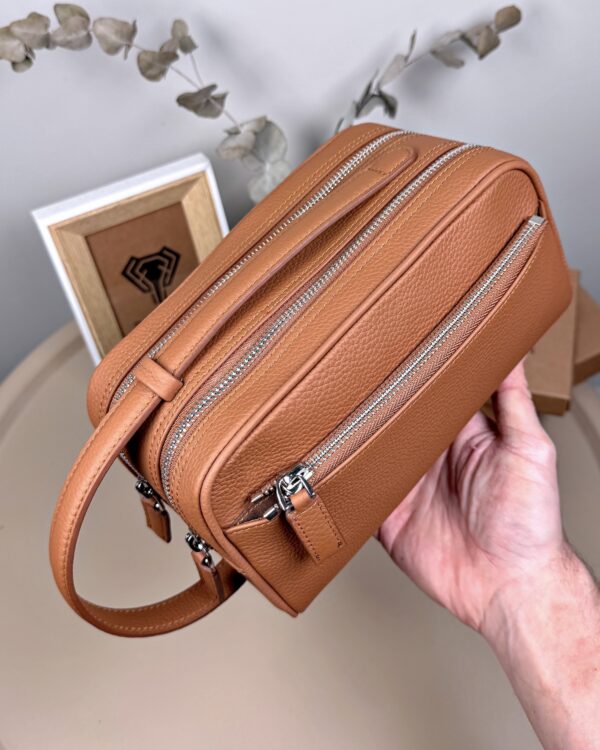 Büyük Erkek El Çantası – Hakiki Deri Taba Renk | 2104