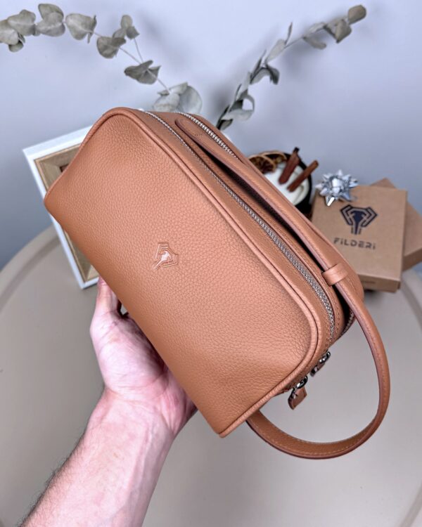 Büyük Erkek El Çantası – Hakiki Deri Taba Renk | 2104