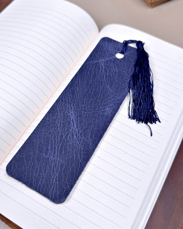 Hakiki Deri Kitap Ayracı – Lacivert Renk