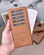 Hakiki Deri Uzun Kartlık – Fermuarlı, Taba | 2127