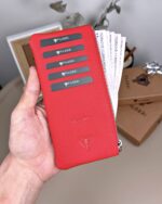 Hakiki Deri Uzun Kartlık – Fermuarlı, Kırmızı | 2127