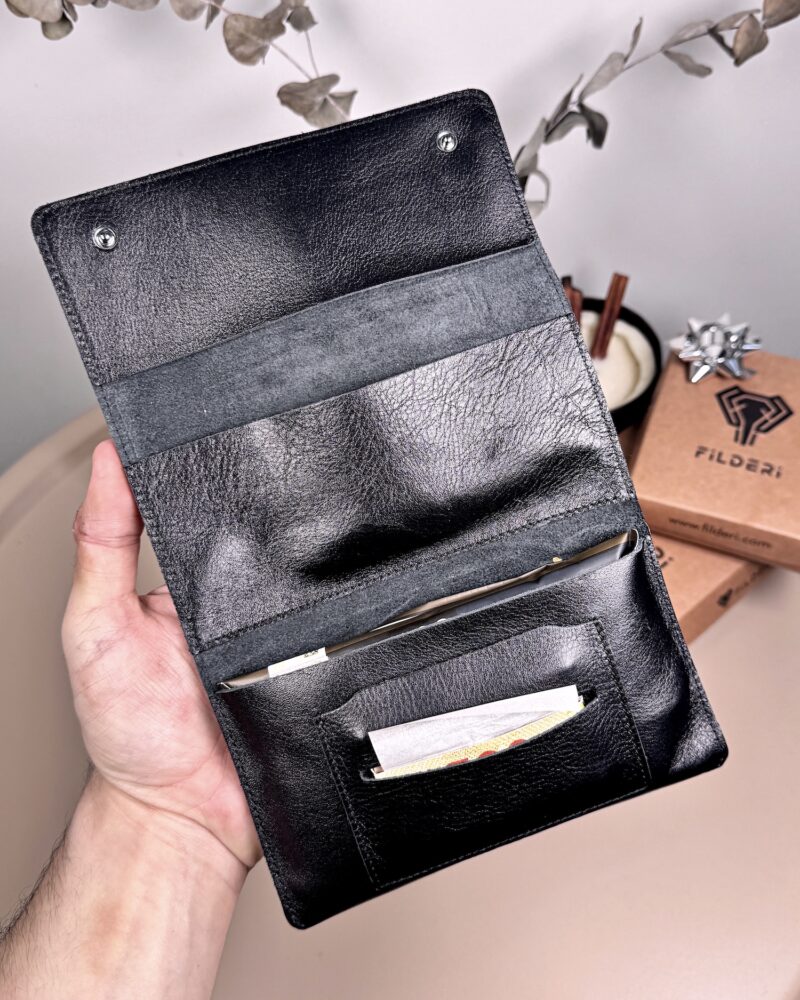 Hakiki Deri Tütün Kesesi – Siyah Renk | 2131