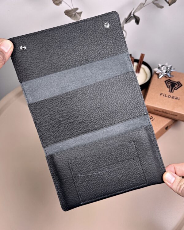 Hakiki Deri Tütün Kesesi – Mat Siyah Renk | 2131