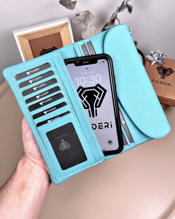 Kadın Cüzdan – Turkuaz Yumuşak Hakiki Deri | 2049