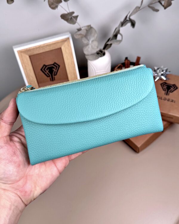 Kadın Cüzdan – Turkuaz Yumuşak Hakiki Deri | 2049