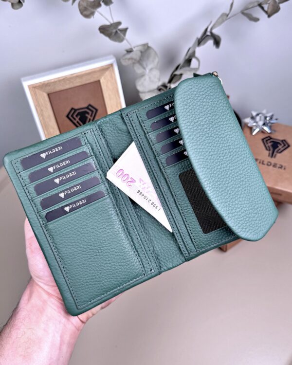Küçük Kadın Cüzdan - Hakiki Deri Yeşil | 2064