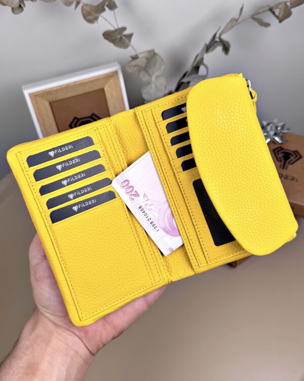 Küçük Kadın Cüzdan - Hakiki Deri Sarı | 2064
