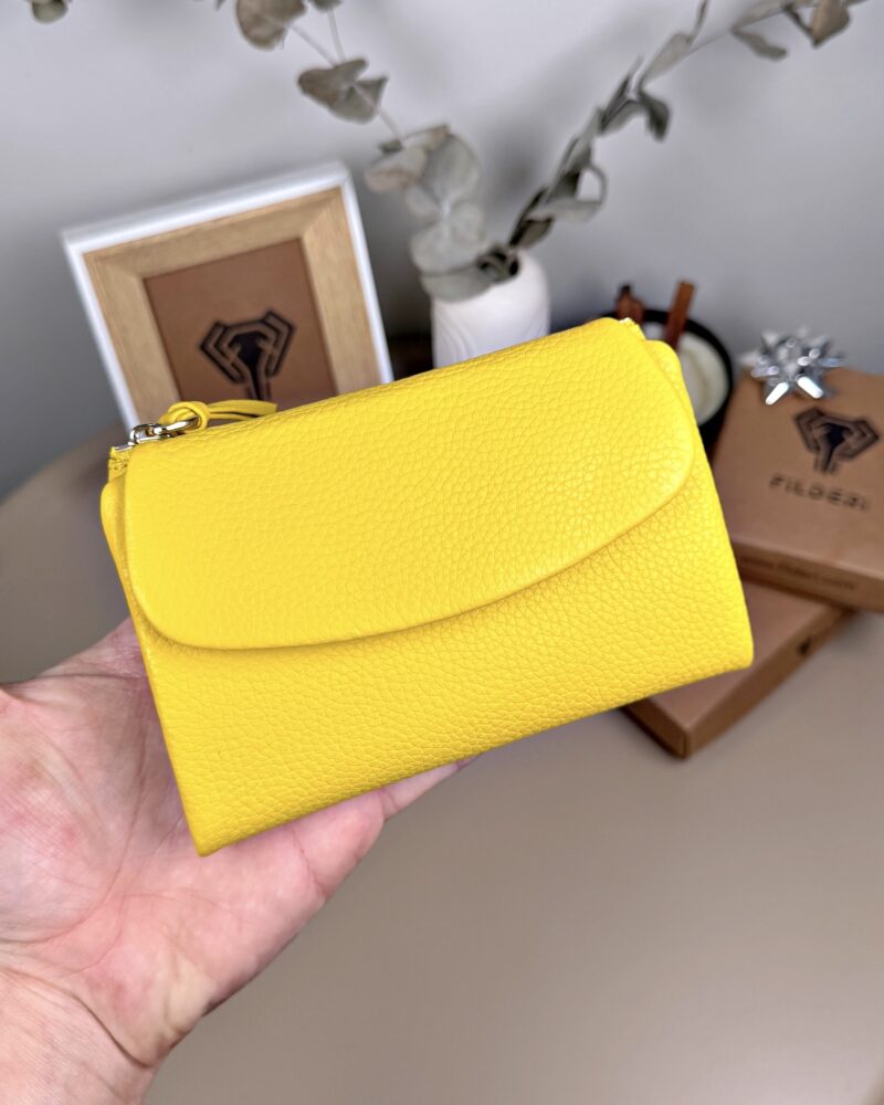 Küçük Kadın Cüzdan - Hakiki Deri Sarı | 2064