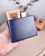 İsimli Erkek Cüzdan Hakiki Deri Parlak Lacivert Renk 2016