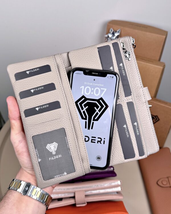 Kadın Cüzdan – Hakiki Deri, Fermuarlı & Mıknatıslı Vizon | 2133