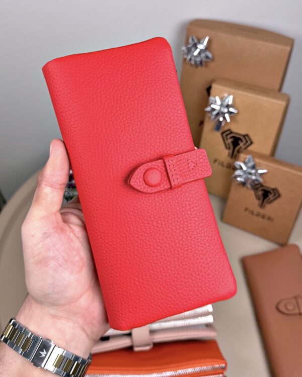 Kadın Cüzdan – Hakiki Deri, Fermuarlı & Mıknatıslı Kırmızı | 2133