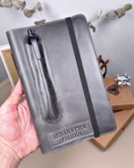 Hakiki Deri Ajanda - Kalem Yuvalı, İsme Özel, Gri | 2129