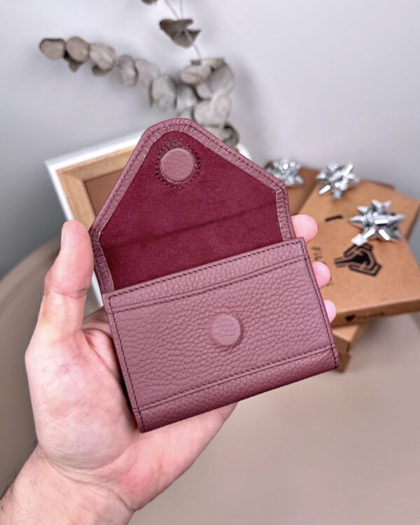 Akordiyon Kartlık - Hakiki Deri Bordo Renk | 2063