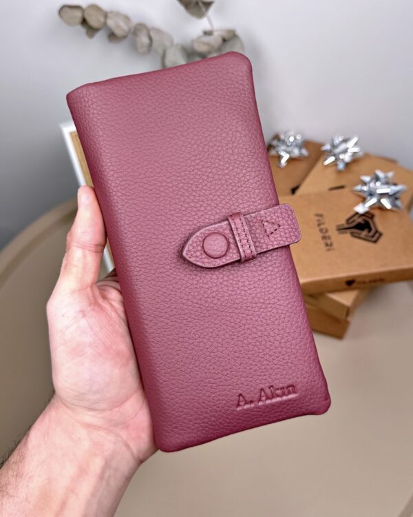 Kadın Cüzdan – Hakiki Deri, Fermuarlı & Mıknatıslı Bordo | 2133