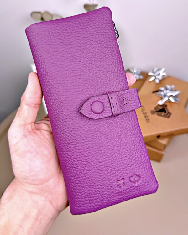 Kadın Cüzdan – Hakiki Deri, Fermuarlı & Mıknatıslı Mor | 2133