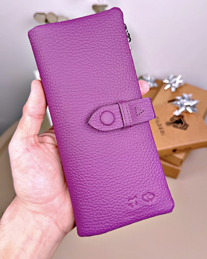 Kadın Cüzdan – Hakiki Deri, Fermuarlı & Mıknatıslı Mor | 2133