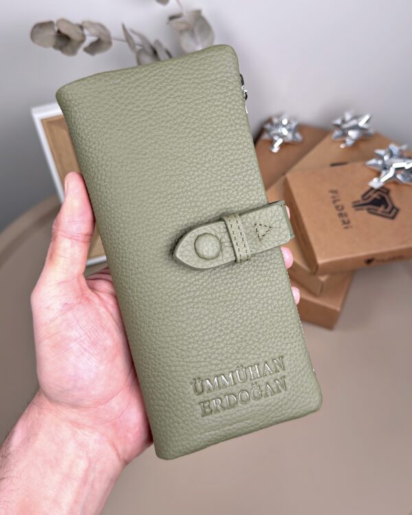 Kadın Cüzdan – Hakiki Deri, Fermuarlı & Mıknatıslı Yeşil | 2133