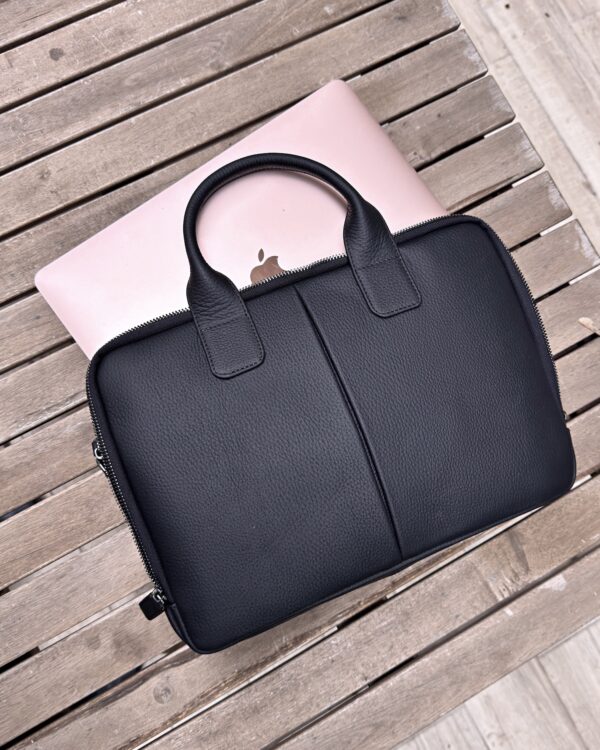 Deri Laptop Evrak Çantası – Hakiki Deri, 13 İnç, Siyah | 2136