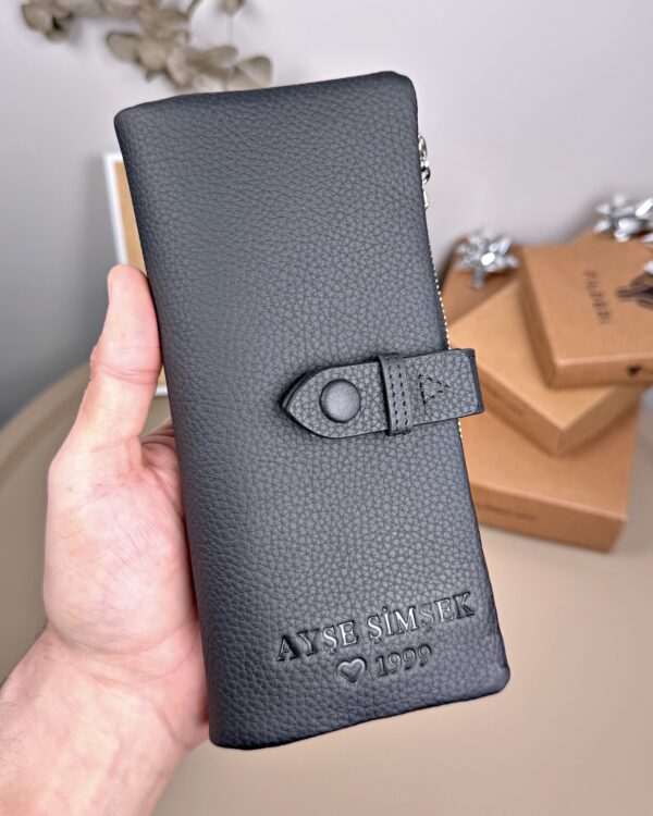 Kadın Cüzdan – Hakiki Deri, Fermuarlı & Mıknatıslı Siyah | 2133