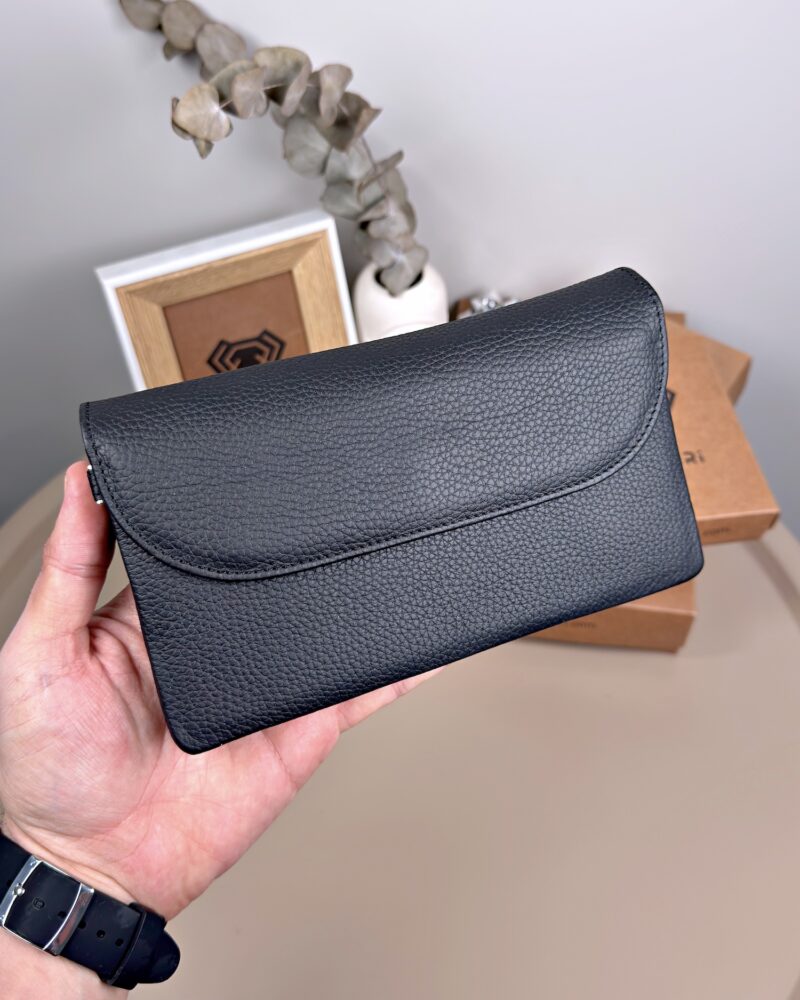 Kadın Hakiki Deri El Çantası – Çok Gözlü, Siyah | 2135