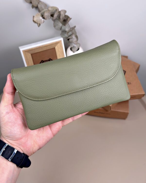 Kadın Hakiki Deri El Çantası – Çok Gözlü, Haki | 2135