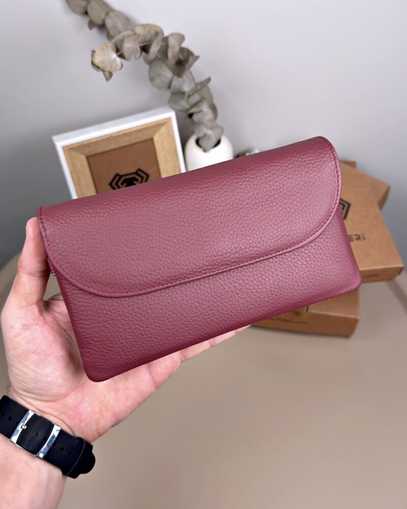 Kadın Hakiki Deri El Çantası – Çok Gözlü, Bordo | 2135