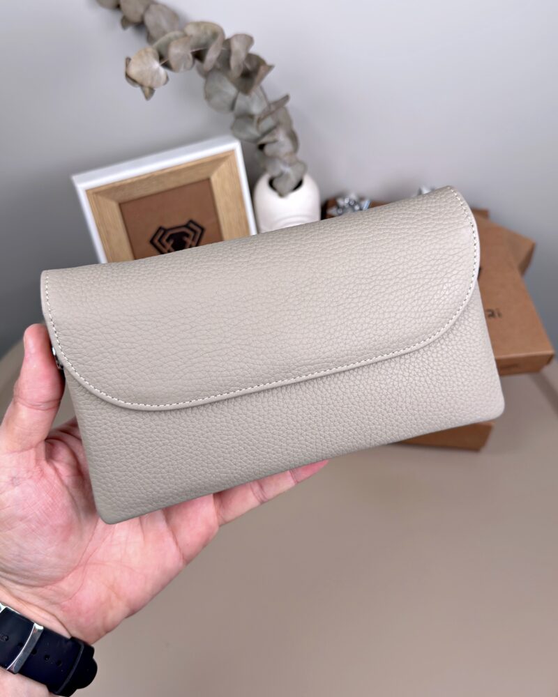 Kadın Hakiki Deri El Çantası – Çok Gözlü, Vizon | 2135