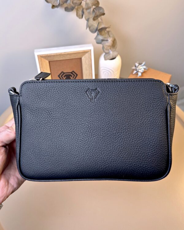 Hakiki Deri El Clutch Çanta - Mat Siyah | 2139