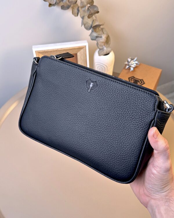 Hakiki Deri El Clutch Çanta - Mat Siyah | 2139