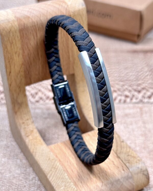 Çelik Detaylı Örgü Bileklik Kahve Renk