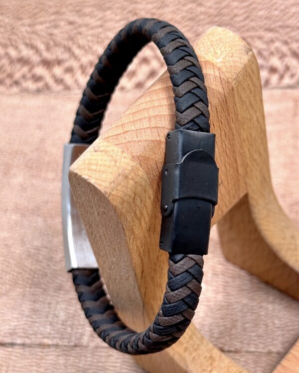 Çelik Detaylı Örgü Bileklik Kahve Renk