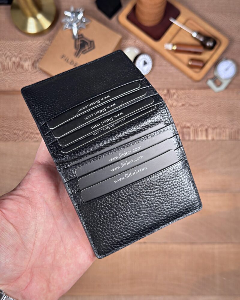 Hakiki Deri Mıknatıslı Kartlık Cüzdan – Guti Siyah | 2138