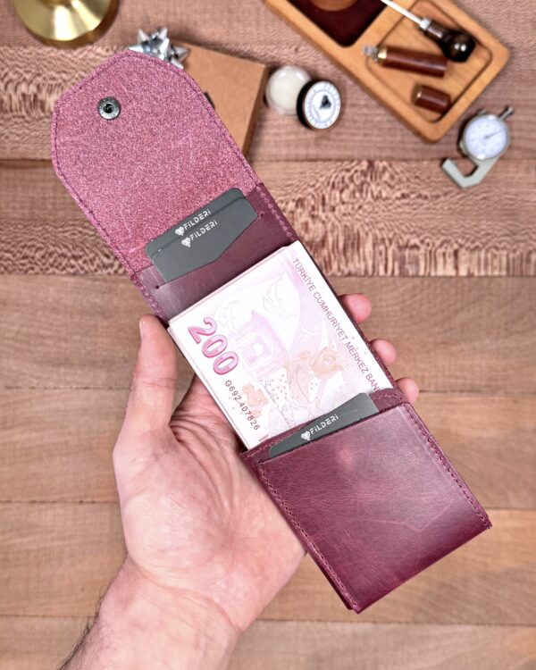 Hakiki Deri Pratik Cüzdan – Hızlı Erişimli – Bordo | 2142