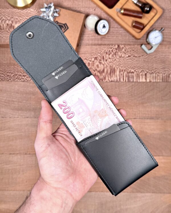 Hakiki Deri Pratik Cüzdan – Hızlı Erişimli – Siyah | 2142