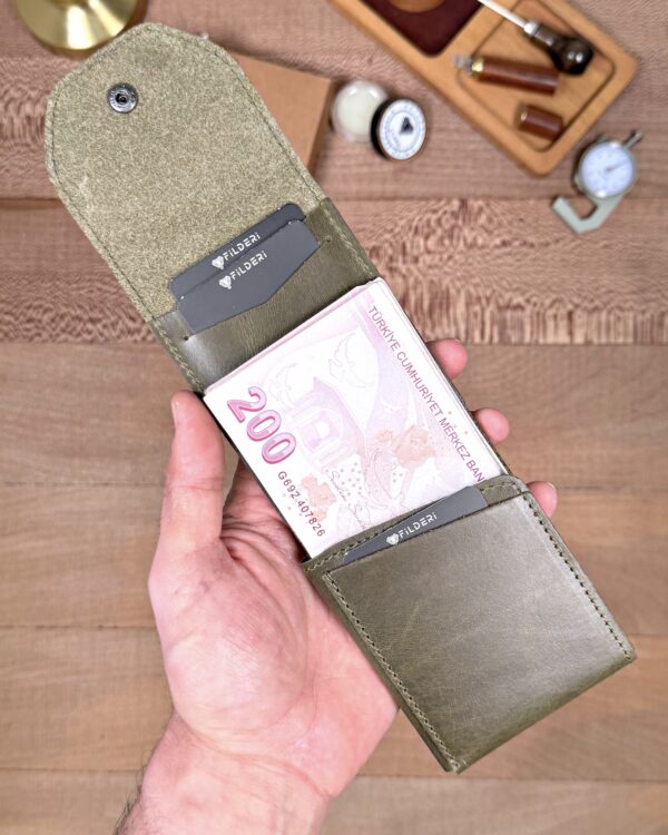 Hakiki Deri Pratik Cüzdan – Hızlı Erişimli – Yeşil | 2142