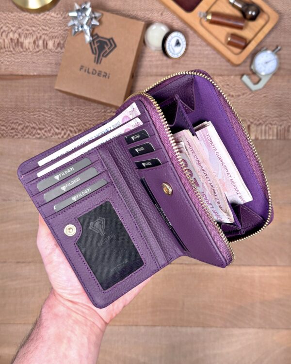Kadın Cüzdan – Mor Hakiki Deri, Lüks Model | 2091