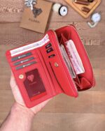 Kadın Cüzdan – Kırmızı Hakiki Deri, Lüks Model | 2091