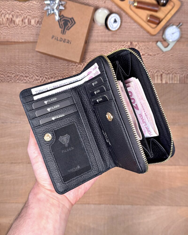 Kadın Cüzdan – Siyah Hakiki Deri, Lüks Model | 2091